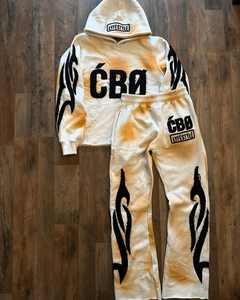 ชุดผ้าฝ้าย100% สำหรับผู้ชายชุดผ้ามีฮู้ดสำหรับซักแบบไม่เป็นกรดแฟชั่นงานปักตามสั่ง - Product Image 1