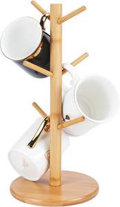 Support à tasses MSP, organisateur de tasses, séchoir à tasses en bois, écologique, autoportant, à un niveau, 30x7x5cm, flexible, de haute qualité - Product Image 4
