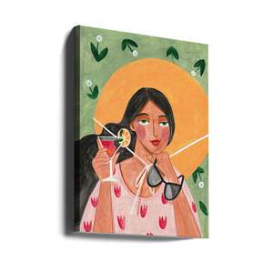 Impression d'art abstrait moderne - Femme bohème avec cocktail pour une décoration intérieure élégante - Product Image 2