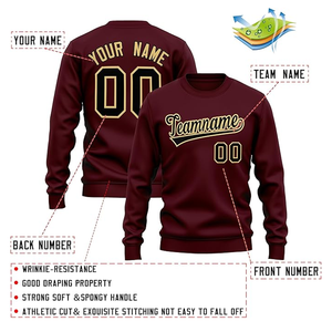 Sweat-shirt à col rond personnalisé pour homme, pull avec nom et numéro d'équipe imprimés devant et derrière, coupe classique, vêtement décontracté - Product Image 3