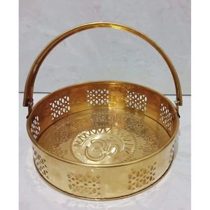 Panier de prière ovale en laiton, élégant panier à fleurs pour les pratiques spirituelles - Product Image 4