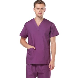 Ropa médica de manga corta para mujer, abrigo con apertura y cremallera, cuello redondo, uniforme de Enfermería de algodón, ropa de trabajo, monos de médico, veterinario - Product Image 3