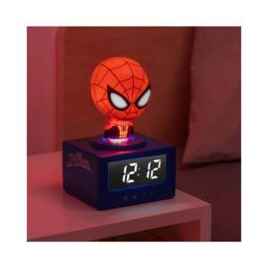 Reloj Despertador LED de Spider-Man con Luz Nocturna Aprox. Cuadrado de 15 cm con Alimentación por Batería - Product Image 1