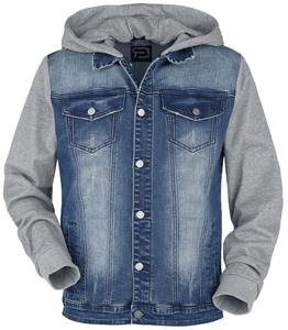 OEM & ODM Hiver Vintage Manteau Bleu Coupe Régulière Veste Délavée Denim Avec Sweat Manches Capuche Streetwear Broderie Veste Denim - Product Image 2