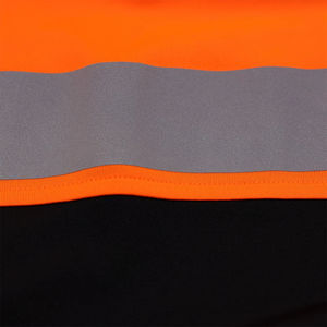 เสื้อโปโลสะท้อนแสงสีส้มดำแบบมองเห็นได้ชัดเจนสำหรับงานรักษาความปลอดภัย แห้งเร็ว มีช่องใส่ปากกาที่แขนซ้าย - Product Image 5