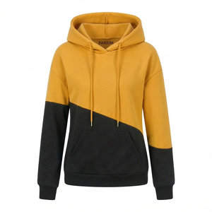 Sweat-shirts à capuche pour femmes en gros, couleur contrastée, mode décontractée, coupe ample, pull-over, impression personnalisée, logo, taille, sweat-shirts à capuche chauds - Product Image 4