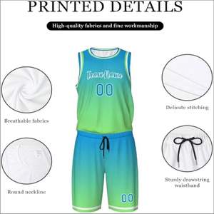 Maillot de basket-ball adulte personnalisé bon marché respirant rayé imprimé vêtements de sport ensemble uniforme de basket-ball sublimé - Product Image 5