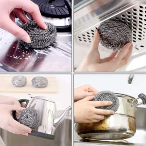 Casalina-Estropajo en espiral de acero inoxidable, 12x40g, paquete de 12 esponjas y estropajos para limpieza de cocina - Product Image 3