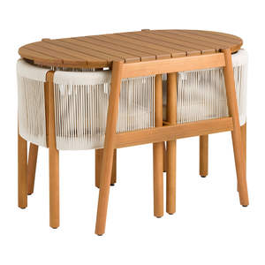 Elegant Modern Durable Teak <b>Small</b> Dining <b>Table</b> Set Outdoor Bistro Seating for Terrace Balcony Patio Cafe Resort <b>Garden</b> - Product Image 3