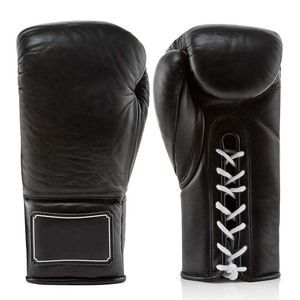 <b>Hot</b> Sale White <b>Red</b> Leather Lace-Up Boxing Gloves for Ring Fight Competition Customizable With OEM Logo Kick Boxing Martial Arts - Product Image 4