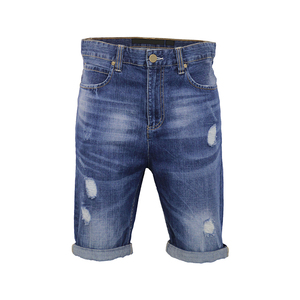 Shorts décontractés en toile et denim tricotés pour hommes, motif uni tendance, respirants, anti-plis, écologiques, avec boutons, services OEM - Product Image 2