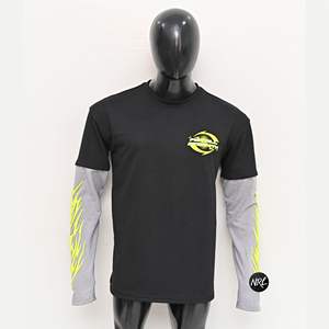 Tissu respirant personnalisé de grande taille style frais et uni, poids lourd, caractéristiques de compression sur le dessus, t-shirts à coupe surdimensionnée à double couche - Product Image 2