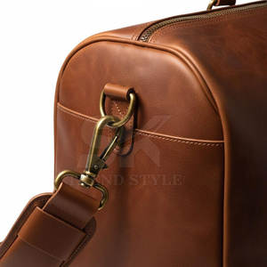 Vintage-Inspired <b>Leather</b> <b>Travel</b> Duffle with Multiple Compartments for Organization Luxury <b>Leather</b> <b>Travel</b> <b>Bag</b> for Men and Women - Product Image 3