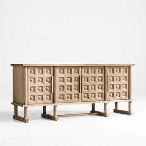 Gabinete de almacenamiento moderno para sala de estar con patas de madera maciza de alta densidad - Product Image 1