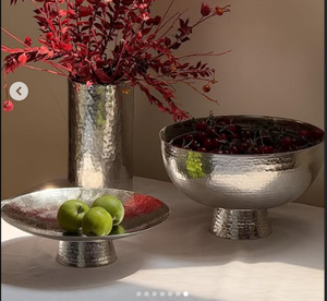 ชามช็อคโกแลตสีเงินชามสำหรับนำเสนอขนมตามเทศกาลสลัดและผลไม้ถั่วสำหรับโต๊ะอาหารหรูหราและงานแต่งงาน - Product Image 1