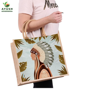 Carry bags for shopping made of <b>jute</b> with cotton incorporated for grocery shops & malls - Product Image 3