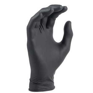 Vente en gros de gants de sécurité antidérapants à cinq doigts en latex sans poudre unisexe petite poignée supérieure en nitrile noir imperméable jetable - Product Image 3