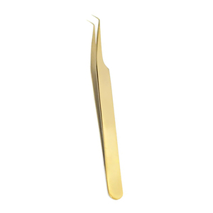 Vente en gros Pince à épiler professionnelle en acier inoxydable doré avec extension de cils Gray Rocks Quantité élevée avec pointe pointue - Product Image 4