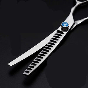 Toilettage professionnel pour chiens Ciseaux à chunker pratiques en bois et en acier inoxydable Cisailles courbes et droites de haute qualité - Product Image 3