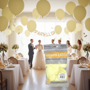 Palloncini in Lattice Decotex 45Cm Giallo Pastello R18 per Decorazioni Festive - Product Image 3