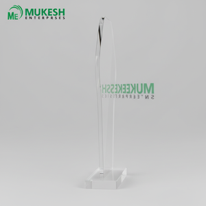 Trofeo Acrílico Grabado y Pulido Horizon Curve, Impresión Tipográfica para Premios Corporativos, Reconocimiento a Empleados, Deportes - Product Image 3