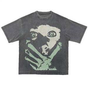 Camiseta Holgada Extra Grande para Hombre, Estilo Urbano Y2K, con Estampado Personalizado, Tejido Grueso de 300 GSM, 100% Algodón, Antiarrugas, Transpirable y de Secado Rápido - Product Image 1