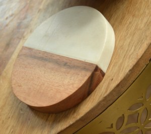 High Quality Marble-Wood Spliced Coaster for Tabletop Protection, Cup Holder Coasters for Multiple Cup Types, Coaster - Product Image 4