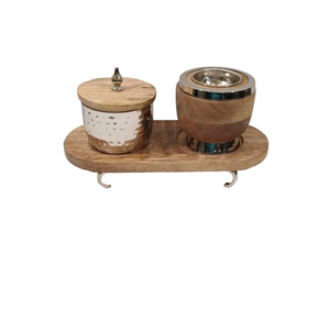 Uso de Ramadán, nuevo cuerpo de madera con acabado Natural, Base chapada en oro, soporte de Metal, soporte de incienso, Bakhoor quemador, dispensador de Oud - Product Image 3