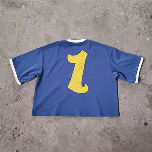 Camisetas cortas de gran tamaño de dos tonos de color de manga corta Boxy Fit Streetwear camisetas con logotipo de serigrafía de secado rápido para adultos Unisex - Product Image 3