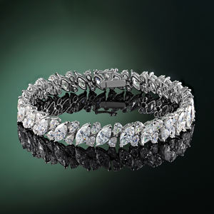 สร้อยข้อมือเพชรสีทอง18K สุดหรูเครื่องประดับชั้นสูงสร้อยข้อมือโซ่เทนนิสสำหรับผู้หญิงประดับเพชรสวยงาม - Product Image 5