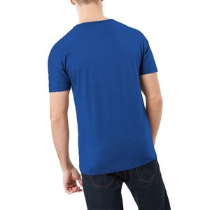 Venta al por mayor de encargo 100% algodón O-cuello de gran tamaño Fit hombres de color sólido camiseta con serigrafía - Product Image 2