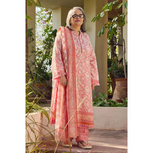 ชุดผ้าลอนพิมพ์ลาย 3 ชิ้น พร้อมกระดุมตกแต่งและผ้าคลุมไหล่ ผ้าฝ้าย 100% ระบายอากาศได้ดี ทรงหลวม รุ่น CL-52691 คอลเลคชั่น - Product Image 5