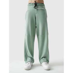 กางเกงขายาวผู้ชายสีเขียวเซจ แต่งขอบยางยืด เอวยางยืด ผ้าคอร์ดูรอย 100% ผ้าฝ้าย ระบายอากาศได้ดี ปรับแต่งได้ ไซส์ XL ทรงตรง น้ำหนักเบา เหมาะสำหรับเล่นกีฬา - Product Image 5