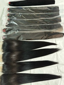 Prix usine Haute Qualité 100% Extensions de Cheveux Humains Vietnamiens Fermeture Frontale Bundle Long 6-32 Pouces Couleur Noire - Product Image 3