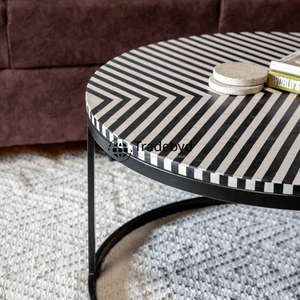 Table Console ornée d'incrustation d'os Style de vie élégant moderne Meubles uniques Détail artisanal réglable pour l'école - Product Image 4