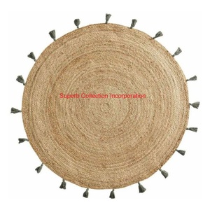 Napperon rond festonné tissé à la main en rotin naturel pour décor de Table à manger napperons en osier de Style Vintage en vente - Product Image 5