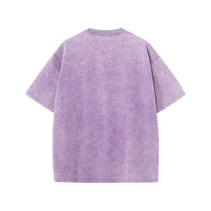 T-shirt rétro à épaules dénudées en coton 230g pour hommes et femmes à manches courtes délavé haut ample vêtements d'extérieur avec motif solide - Product Image 5