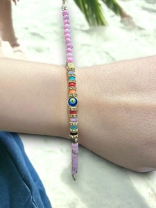 DAFNI BIG PAZAR Bohemian <b>Beaded</b> <b>Bracelet</b> with Natural Stone Precious Metal Alloy Micro Insert Unisex Gift From Istanbul 0.08g - Product Image 1