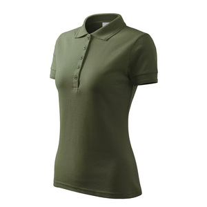 2024, la mejor calidad de verano personalizable para mujer, camisetas cómodas de punto transpirable de algodón/poliéster, cuello levantado informal - Product Image 5
