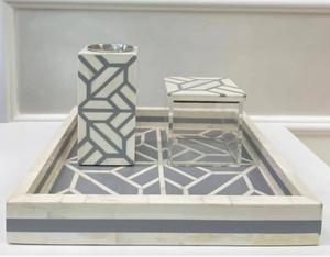 Bakhoor quemador regalo Set Ramadán árabe incienso quemador cuadrado resina 10x10 pulgadas hueso incrustaciones árabe Tradnary - Product Image 2