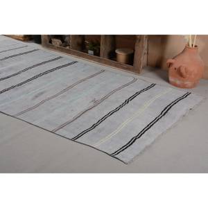 Tapis Moderne Classique en Laine Gris de 5.4X11,2 Pieds, Style Turc Vintage, Patchwork, Couloir Rectangle de 4m, Design pour Teen Living Latex - Product Image 4