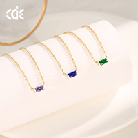 CDE YN1195 collier en argent Sterling 925 carré Zircon CZ avec placage au rhodium Design de mode à la mode pour les mariages en gros