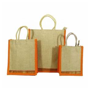 Sac en jute rouge personnalisé de qualité supérieure avec fenêtre Sac cadeau imprimé personnalisé à vendre - Product Image 1