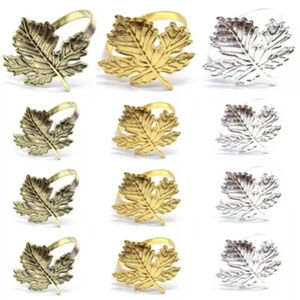 Elegant Gold <b>Silver</b> Leaf <b>Napkin</b> Rings Modern Metal Decorative Serviette Buckle Holders Elegant Gold & <b>Silver</b> Leaf <b>Napkin</b> Rings - Product Image 5