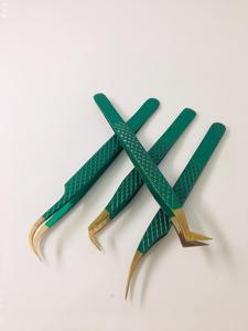 Pince à épiler antistatique en acier inoxydable rose bébé incurvée à 90 degrés avec pointe dentelée, boîte miroir, outil d'extension de cils - Product Image 6