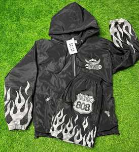 Ensemble survêtement deux pièces pour homme de qualité supérieure, veste coupe-vent et short personnalisés, streetwear, short de sport pour motard, été - Product Image 3