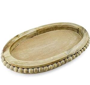 Bandeja de barra de metal de forma redonda irregular con asas elegantes Bandeja para servir alimentos Mesa decorativa chapada en oro con tamaño personalizado - Product Image 3