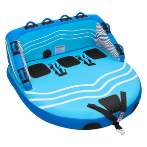 Bouée gonflable tractable pour sports nautiques, bateau pour 3 personnes, housse en nylon résistante, poignées de sécurité - Product Image 1