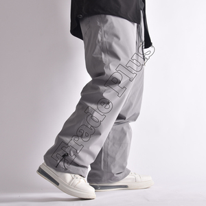 Pantalones de Snowboard Unisex Grises Holgados con Cintura Ajustable con Cordón, Ventilaciones, Bolsillos con Cremallera, Puños Ajustables y Logotipo Personalizado - Product Image 2