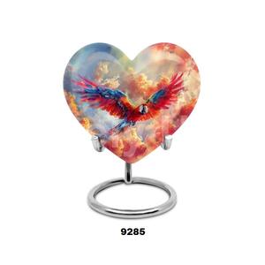 Urna de cremación para adultos con forma de corazón de loro para urna de cenizas humanas para mujeres y hombres con bolsa de terciopelo gratis - Product Image 1